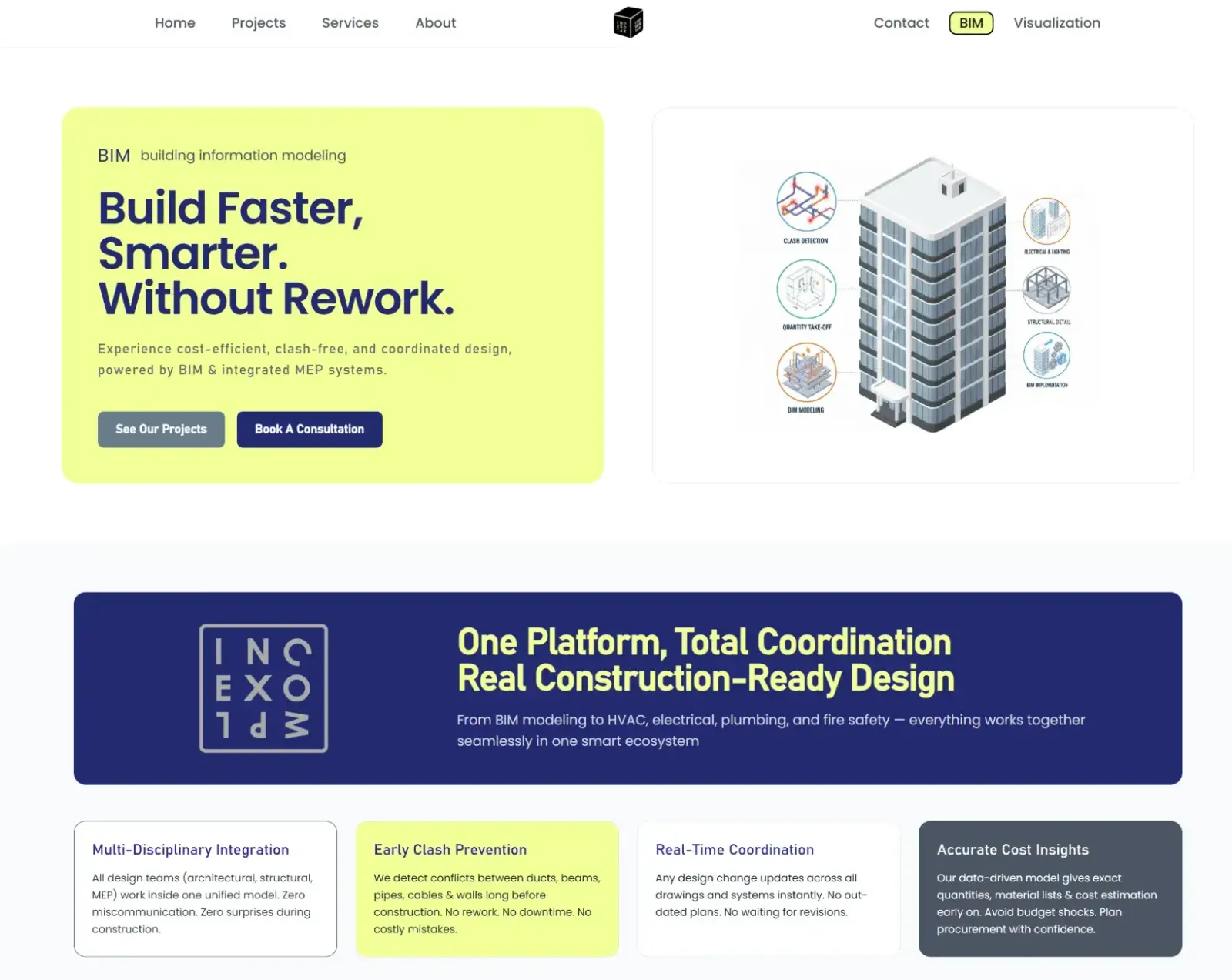 The BIM services page