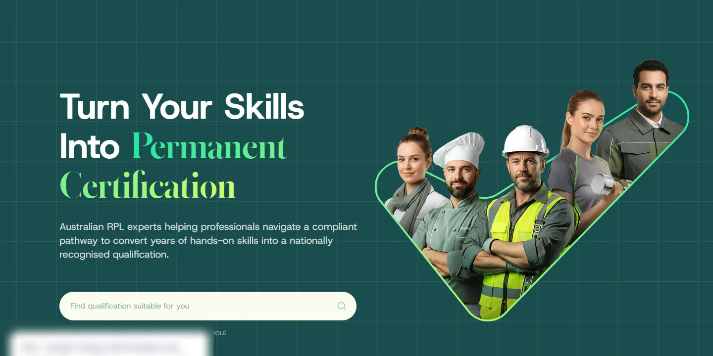 The live site's homepage: search qualifications and start eligibility